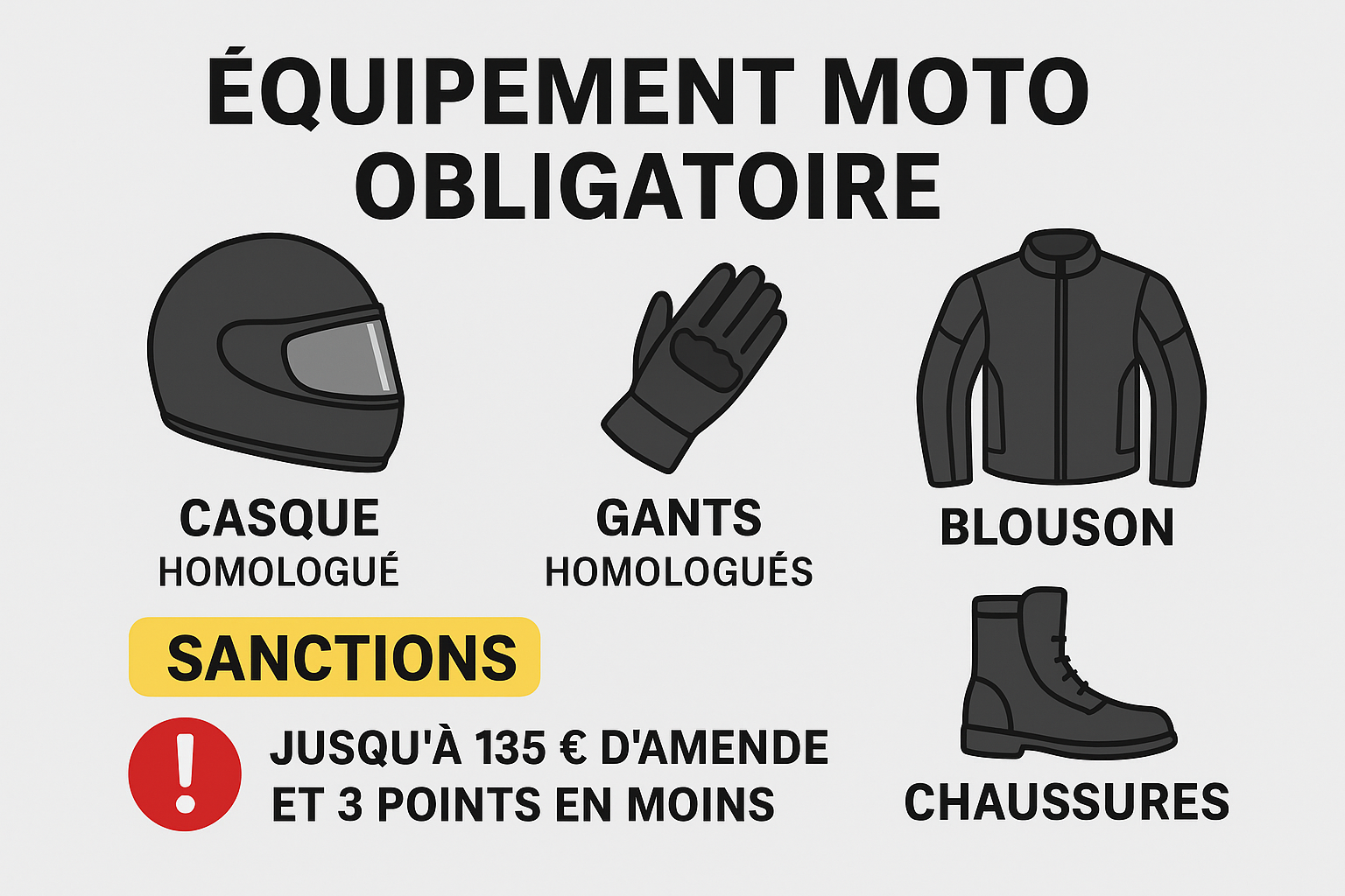 équipements moto obligatoires