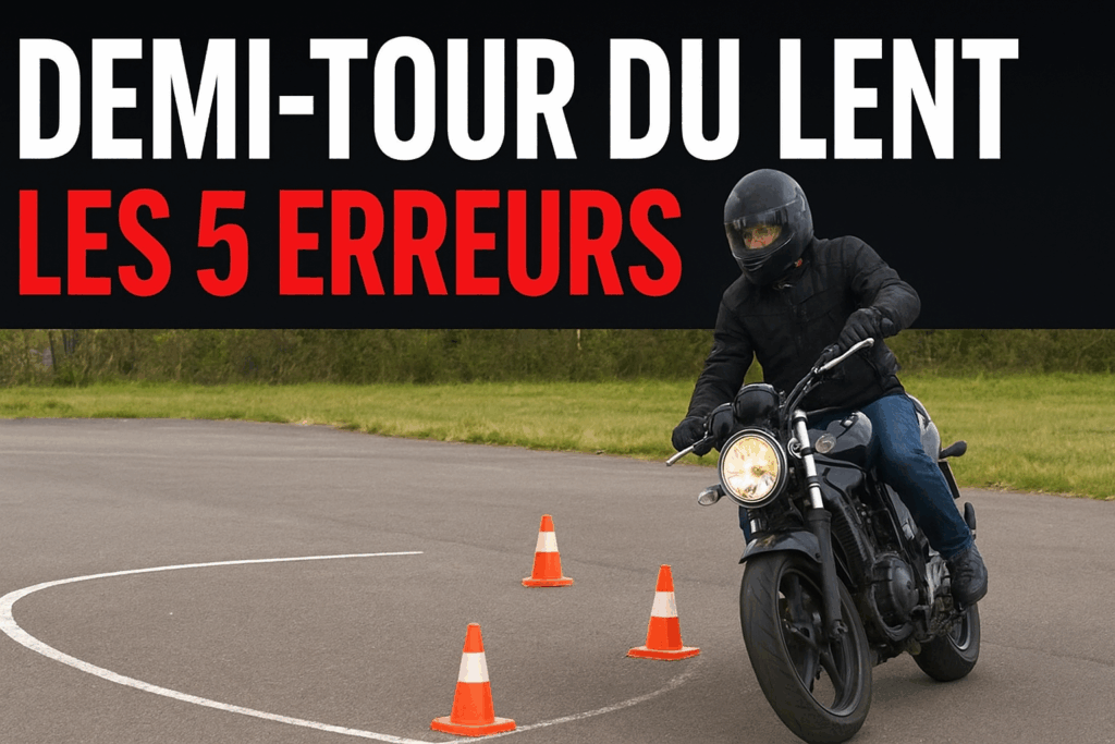 demi-tour du lent moto